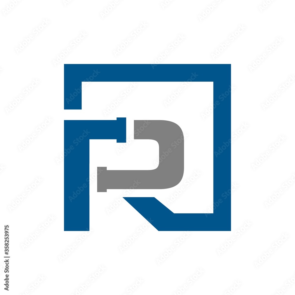 R piping company Logo design for business corporate sign . Illustrations vector Logo R piping company Logo design for business corporate sign . Illustrations vector Logo