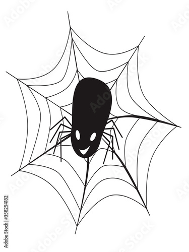 Halloween vecter illustration cobweb and spider