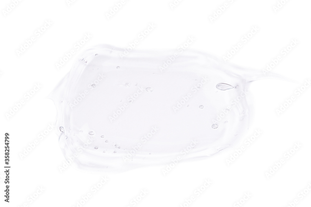 Clear liquid gel smear isolated on white background. Clear liquid gel smear isolated on white background.