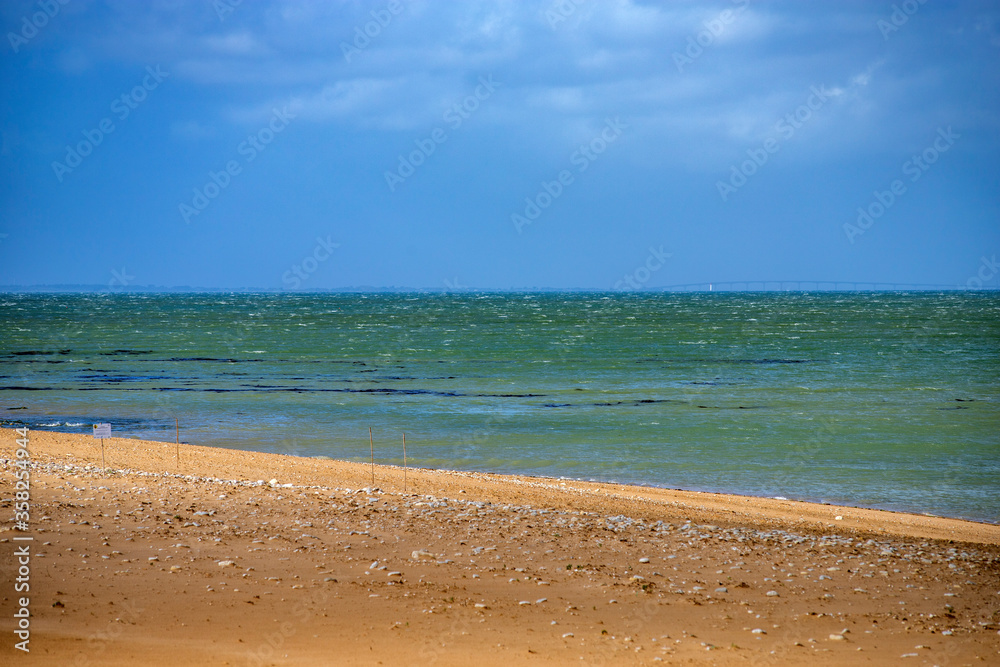 Atlantic ocean coastline in oleron island with gorgeous beach ands sky ocean atlantique Ile Oléron france