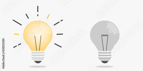 Light bulb vector, isolated on white background