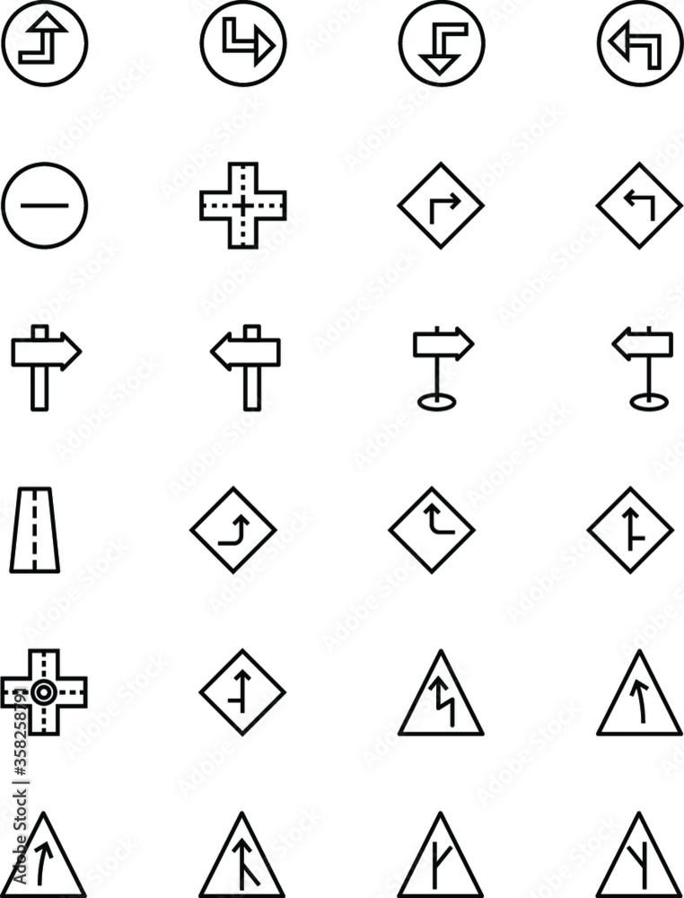 
Road Outline Vector Icons 3
