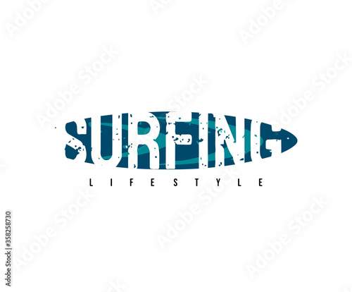 Vintage surfing fashion print design for t-shirt and other uses.  surfboard and surfboard icon. retro surfing graphic vector design.