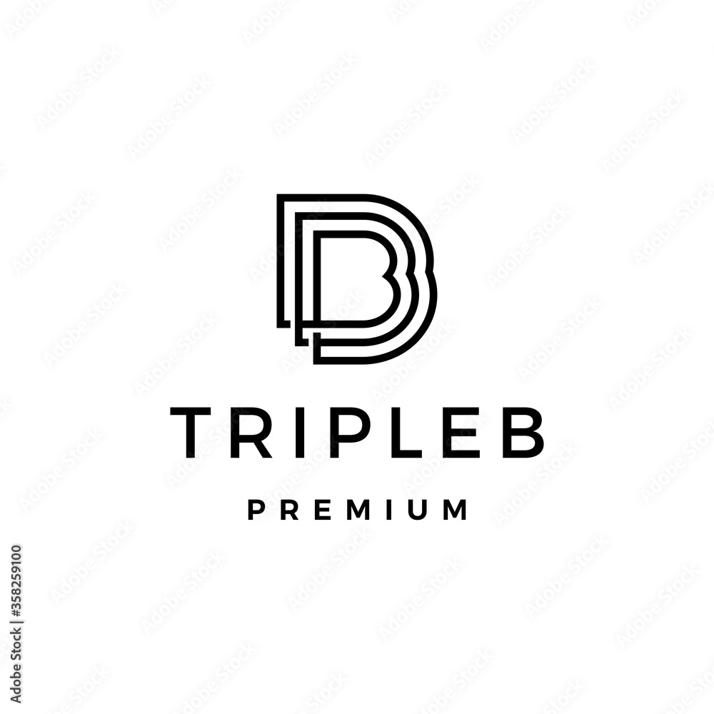triple b letter logo vector icon illustration