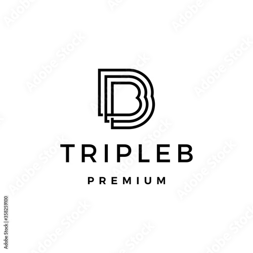 triple b letter logo vector icon illustration