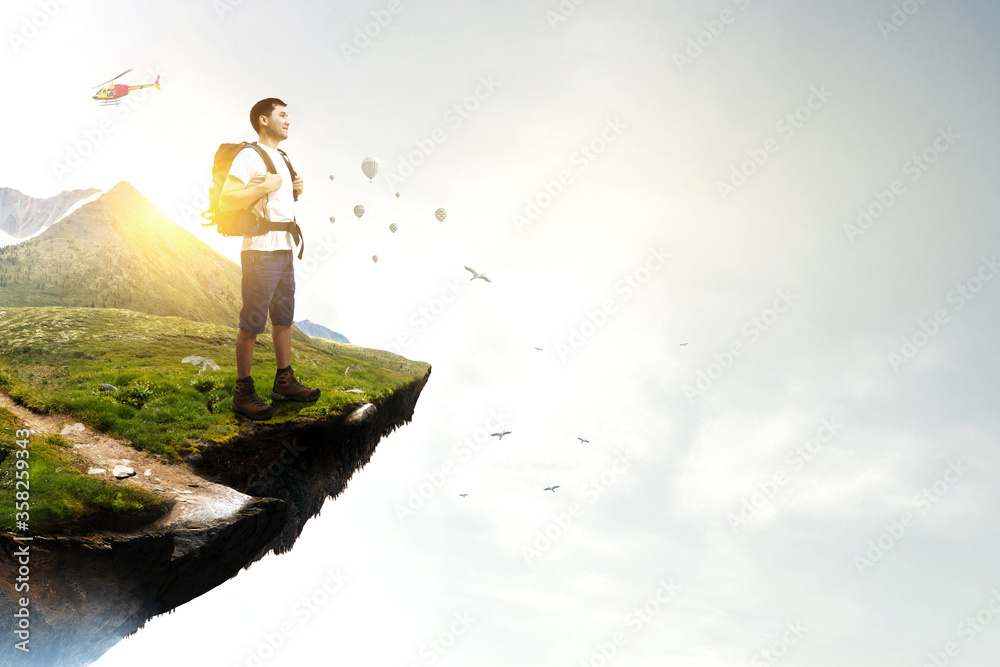 Young traveler exploring the world concept Young traveler exploring the world concept
