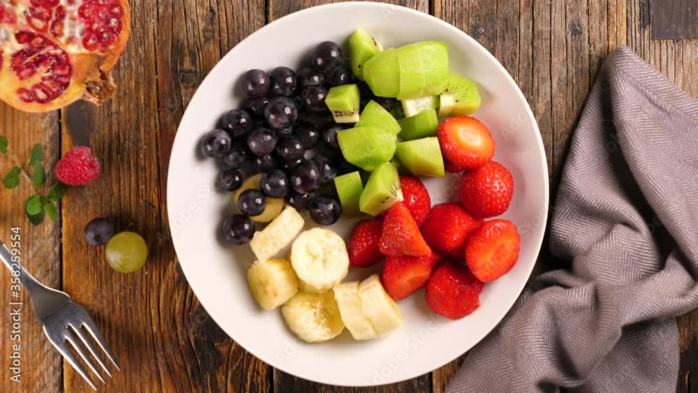 mixed fresh fruit salad in plate mixed fresh fruit salad in plate