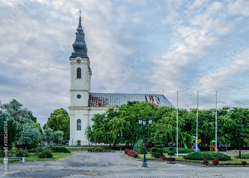 Novi Sad, Serbia - May 31. 2020: Panorama of the Vojvodina town of Srbobran  photo