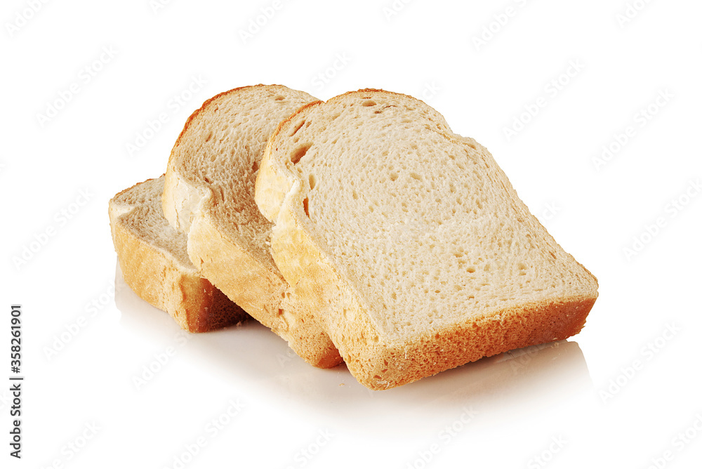 bread slices on a white background bread slices on a white background