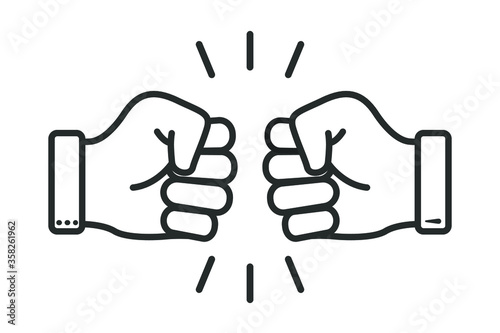 Bro fist bump or power five pound line art vector icon for apps and websites464 Bro fist bump or power five pound line art vector icon for apps and websites