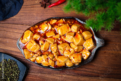 Chinese food called mapo tofu