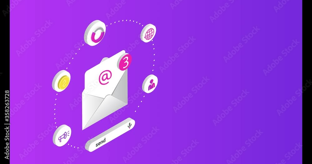 Isometric concept Email Inbox Electronic Communication. Isometric concept Email Inbox Electronic Communication.