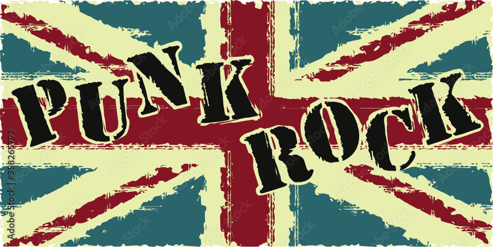 Obraz premium Punk rock british grunge flag