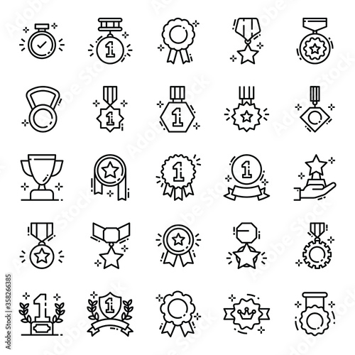 
Achievement Medals and Certificates in Modern line Style 
