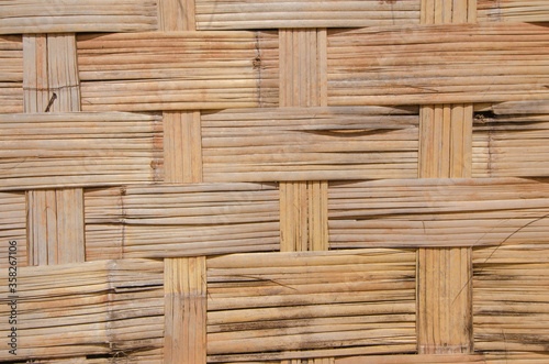 Pattern details of woven bamboo skin