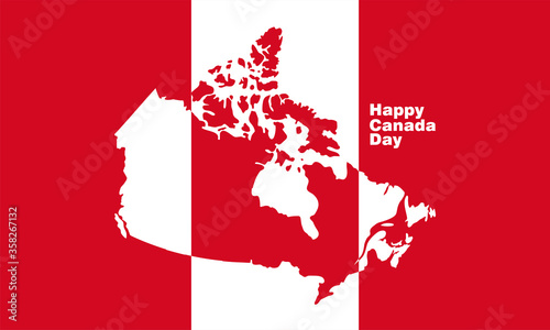 Happy Canada Day background with red maple leaf. vector illustration. paper art style