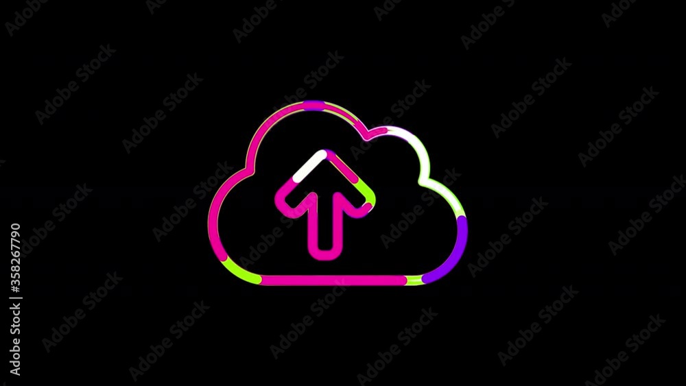 Circles gather in symbol cloud upload. After it crumbles in a line and moves to the camera. Alpha channel black Circles gather in symbol cloud upload. After it crumbles in a line and moves to the camera. Alpha channel black