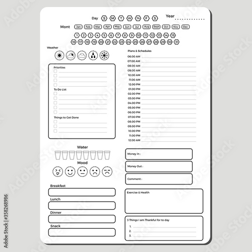 Daily Work Planner Page
