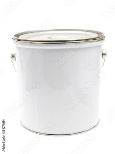 White paint can isolated on white