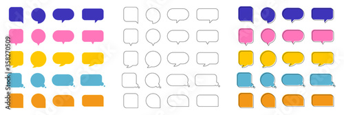 set of colorful vector speechbubble illustration
