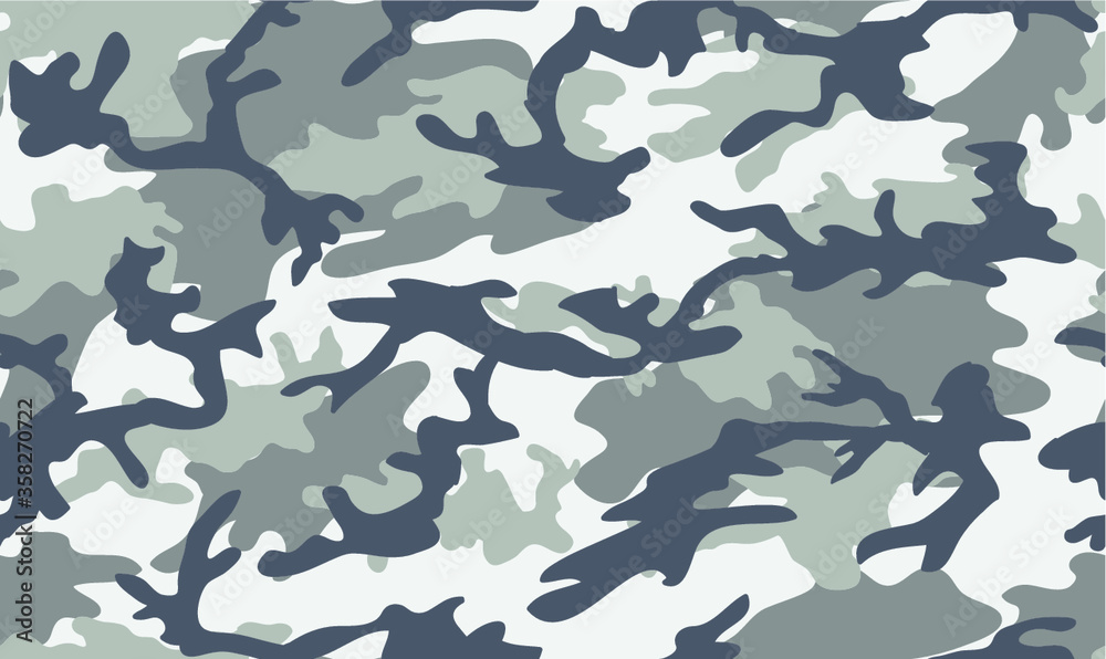 Military camouflage seamless pattern. Urban style. Black, white and gray colors. 
