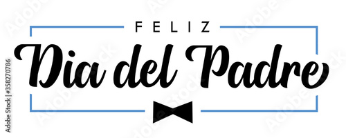 Happy Fathers Day bow tie typography banner. Father's day sale promotion calligraphy poster with doodle necktie and divider sketch line. Vector illustration