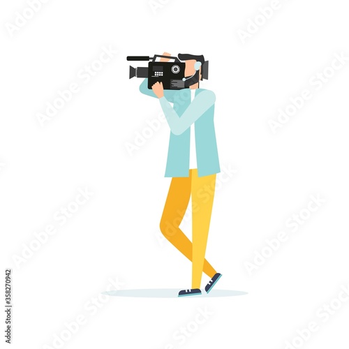 News. The television operator is shooting news.