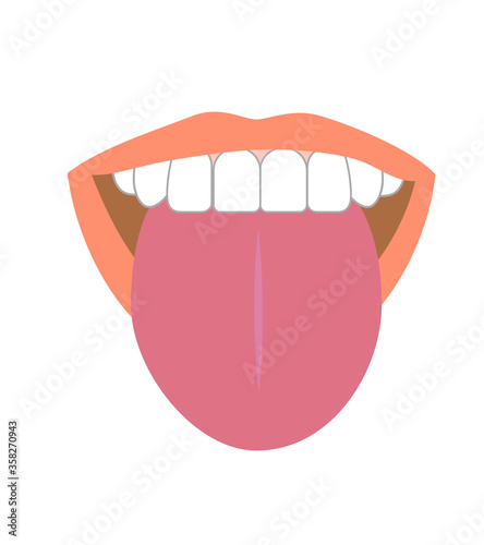 Illustration of tongue symptoms and health