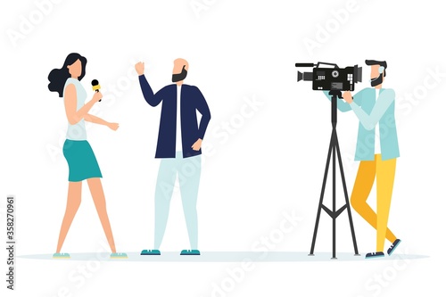 News. The television operator is shooting news.
