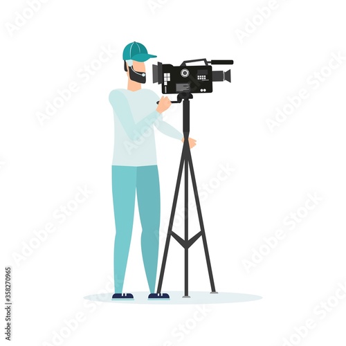 News. The television operator is shooting news.