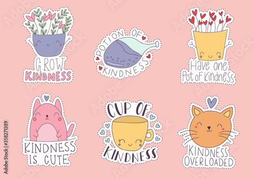 Set of Cute funny clipart vector illustration. Can be used for children book, scrapbooking, stickers, other. Concept for children print.