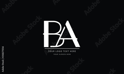 BA AB abstract vector logo monogram template photo