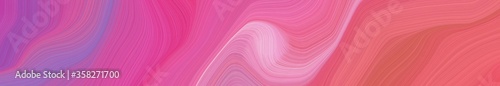 wide colored banner background with pale violet red, pastel magenta and moderate violet color. modern soft swirl waves background design