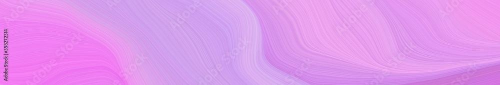 Fototapeta premium wide colored banner with waves. contemporary waves design with plum, violet and orchid color