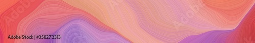beautiful wide colored banner with pale violet red, moderate red and pastel violet color. curvy background design © Eigens
