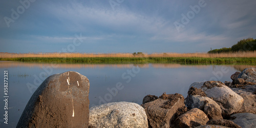 The Curonian Lagoon. View lagoon in a early morning.