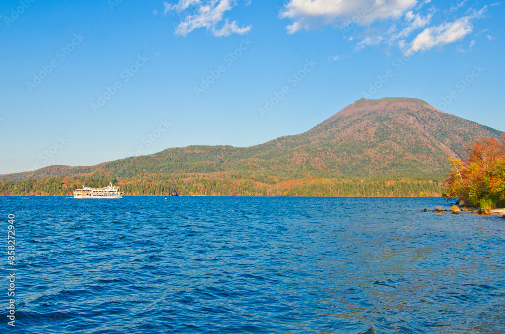 Lake Akan in autumn, Hokkaido, Japan. Lake Akan in autumn, Hokkaido, Japan.