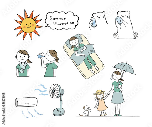 暑い夏のイラスト