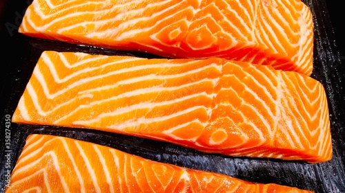 raw salmon steak