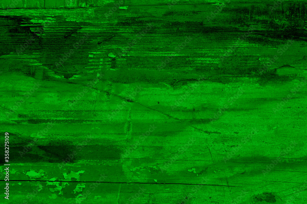 Green wood texture. Old painted wood. Place for text