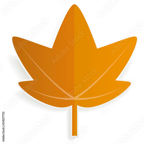 Leaf, color. Vector illustration that simulates the cut out paper style of an autumnal leaf.