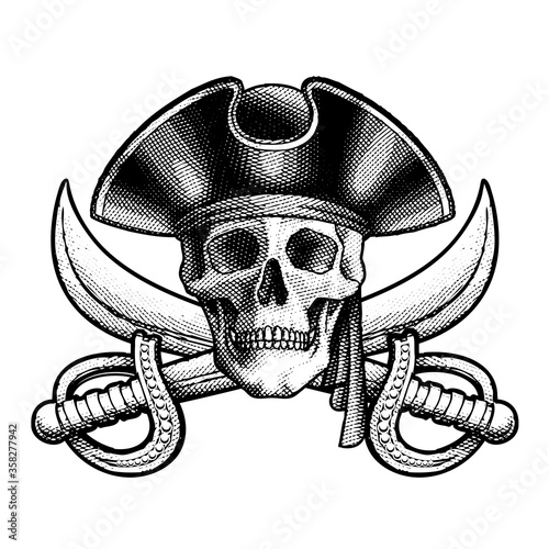 Skull pirate illustration