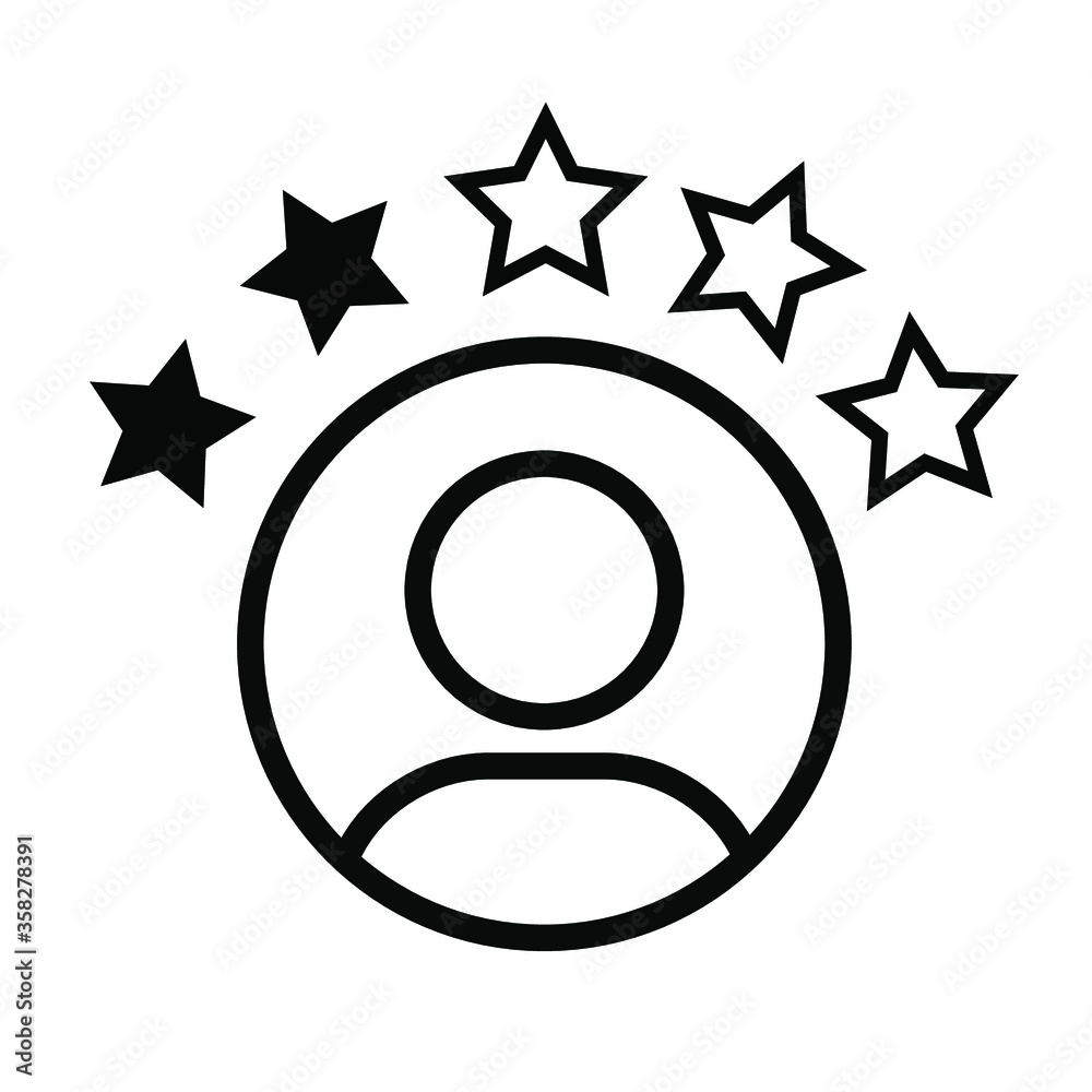 Customer experience or 5 star satisfaction rating flat vector icon for review apps and websites Customer experience or 5 star satisfaction rating flat vector icon for review apps and websites