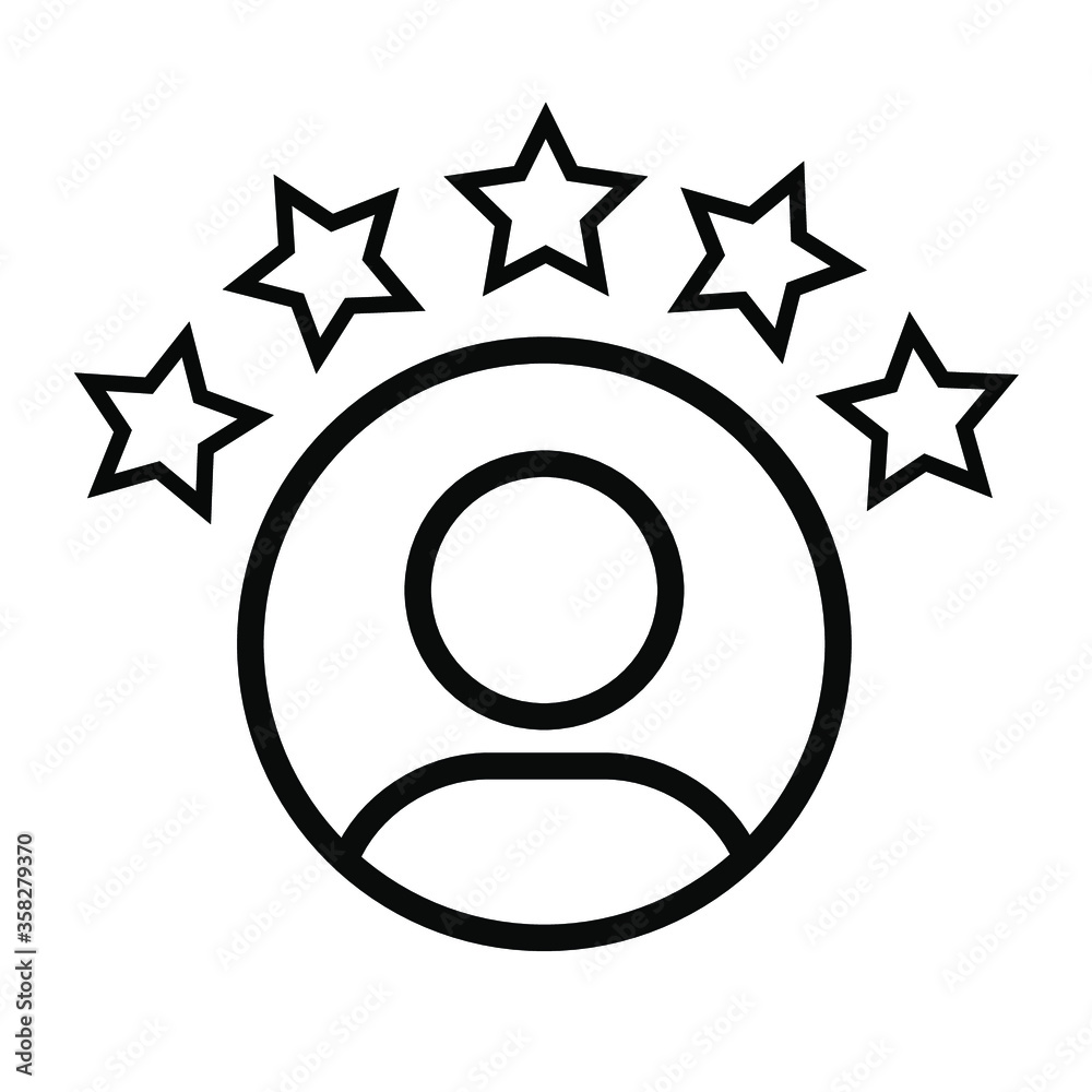 Customer experience or 5 star satisfaction rating flat vector icon for review apps and websites Customer experience or 5 star satisfaction rating flat vector icon for review apps and websites
