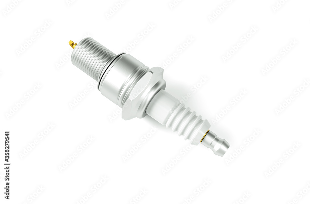 car spark plug white background 3D rendering car spark plug white background 3D rendering