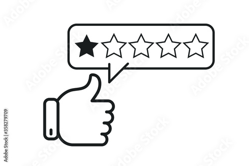 Consumer or customer product rating flat icon for apps and websites