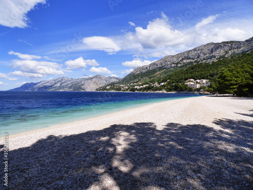 Lonely beach with mountains - Punta Rata Beach - Brela - Croatia