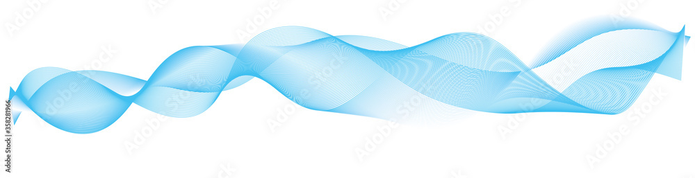 Fototapeta premium abstract blue wave lines on white background