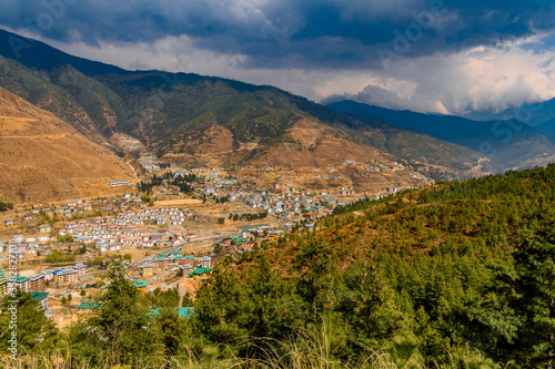 Nature of Thimhu, the capital and largest and the only city the Kingdom of Bhutan