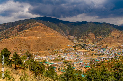 Nature of Thimhu, the capital and largest and the only city the Kingdom of Bhutan